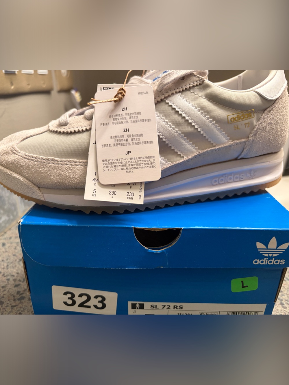adidas Kids Light Gray & White Retro Runner Sneaker